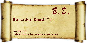 Boroska Damáz névjegykártya
